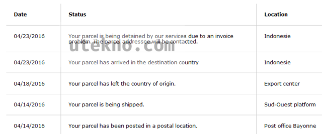 La Poste tracking results