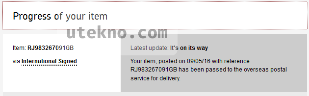 royal mail progress of your item