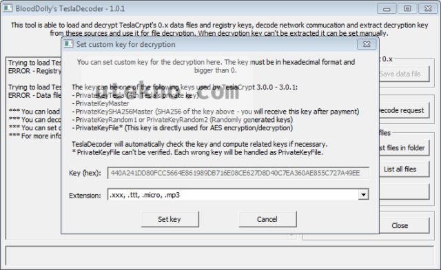 tesladecoder set key