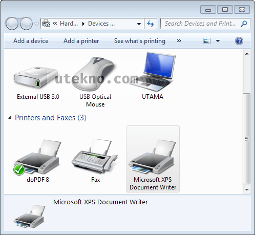 windows 7 devices and printers