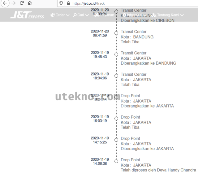 lacak paket jnt 2020