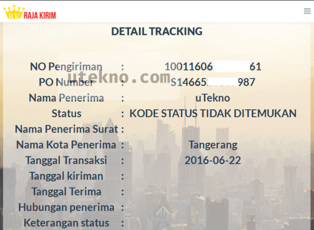 raja kirim hasil tracking