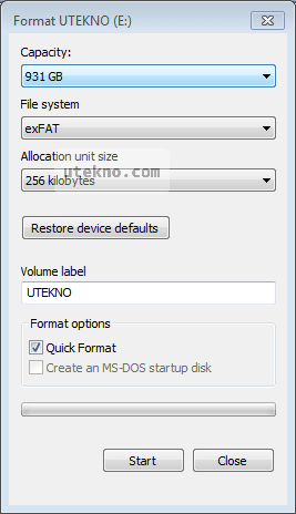 windows format harddisk eksternal