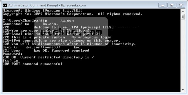 cmd ftp cpanel