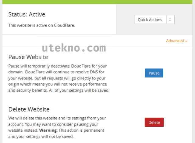 CloudFlare website overview