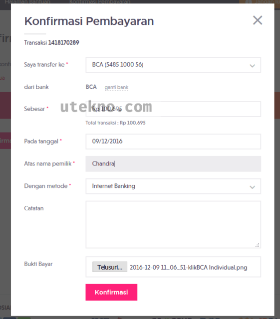 jakmall konfirmasi pembayaran