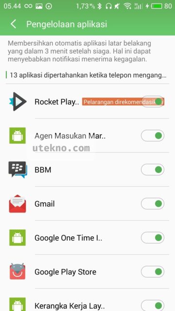  ada sedikit meningkatkan secara optimal yang mengganggu pada ketika memutar lagu dalam keadaan tidak terbuka a Mencegah aplikasi dimatikan otomatis pada Meizu