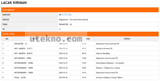 pos indonesia hasil lacak kiriman