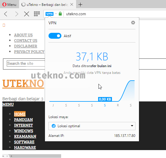 Kalau anda memakai browser Opera di PC maka akan ada satu fitur yang cukup cantik sudah Mengatasi Opera VPN tidak dapat digunakan