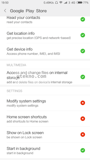 xiaomi google play store permissions