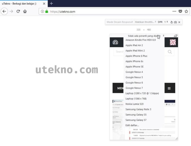 Memastikan apakah tampilan halaman website tetap normal dikala dibuka melalui perangkat mobi Cara cepat tampilan mobile pada browser desktop