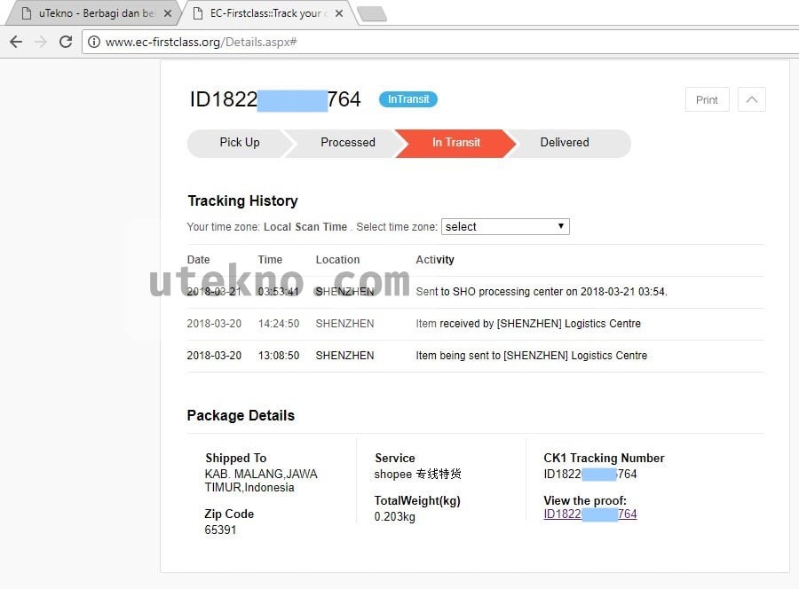 embed sf express tracking number in page