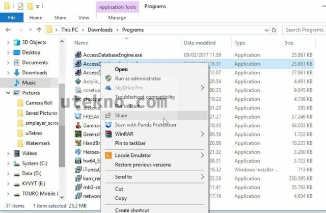  malah dapat mengganggu jikalau salah klik ialah fitur Share yang muncul pada sajian klik kana Cara menghilangkan Share pada Windows 10