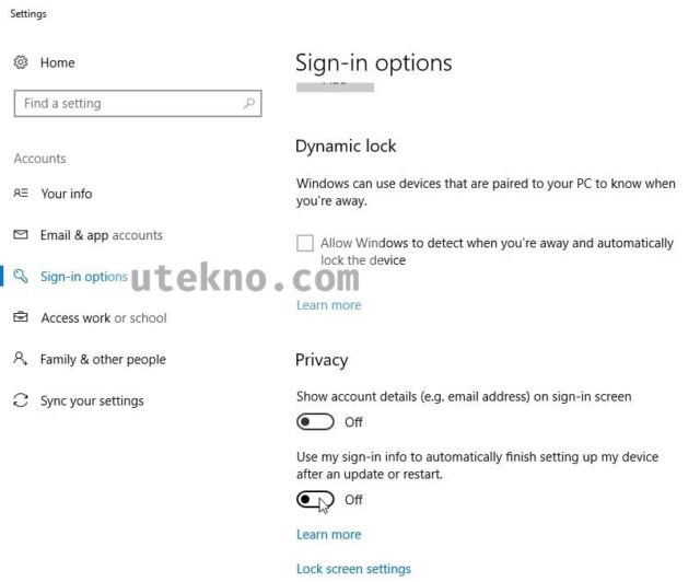 windows 10 settings accounts