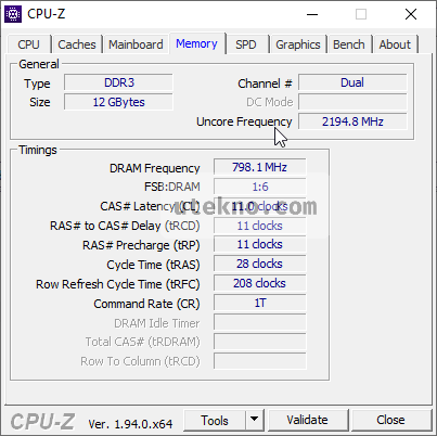 cpuz memory