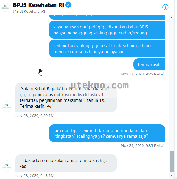 twitter bpjs kesehatan tingkat scaling gigi