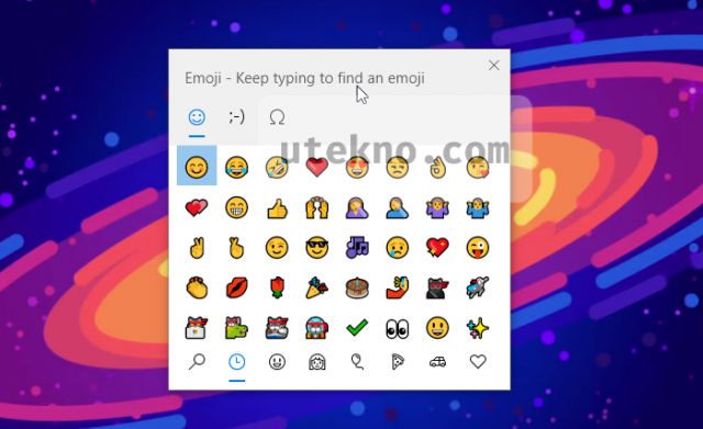 windows 10 panel emoji