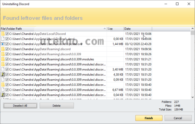 revo uninstaller leftover files folders