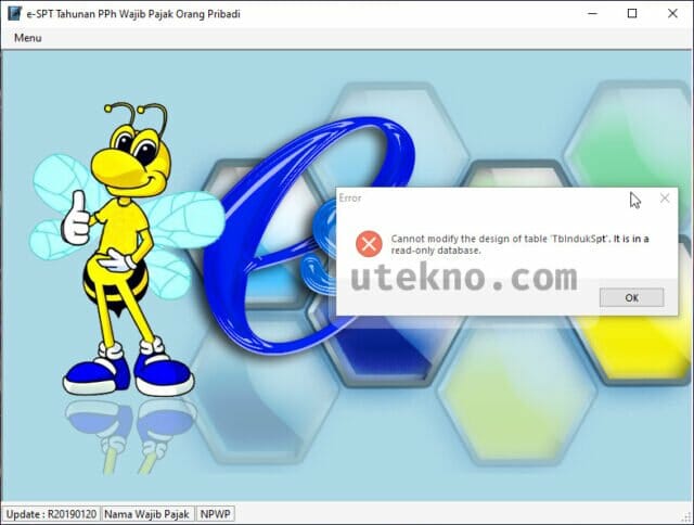 e spt cannot modify design table tbindukspt
