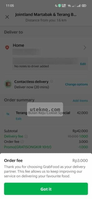 grab food diskon order fee