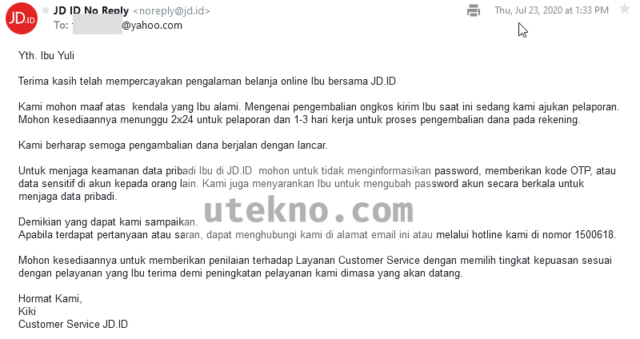 refund pesanan jd id