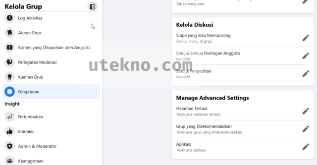 pengaturan grup facebook