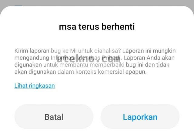 xiaomi msa terus berhenti