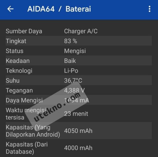 aida64 spek baterai