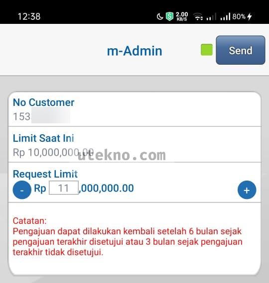 bca mobile request limit kartu kredit