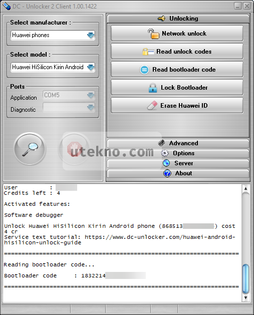 dc unlocker reading bootloader code