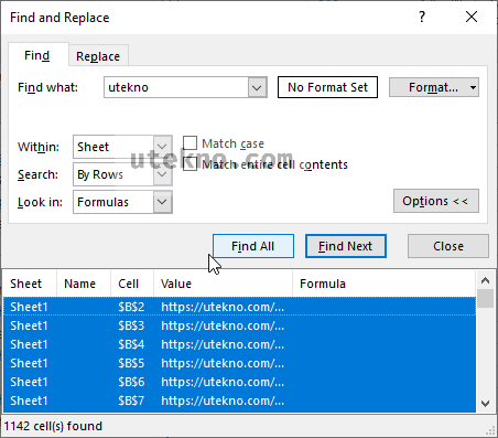 excel find replace all