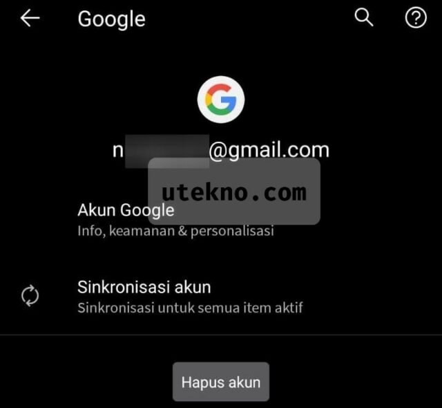 android hapus akun google