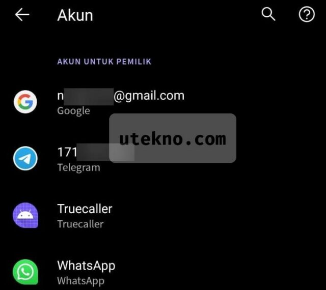 android pengaturan akun