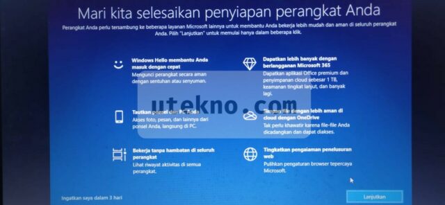 windows 10 mari kita selesaikan penyiapan perangkat anda