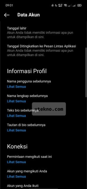 instagram data akun