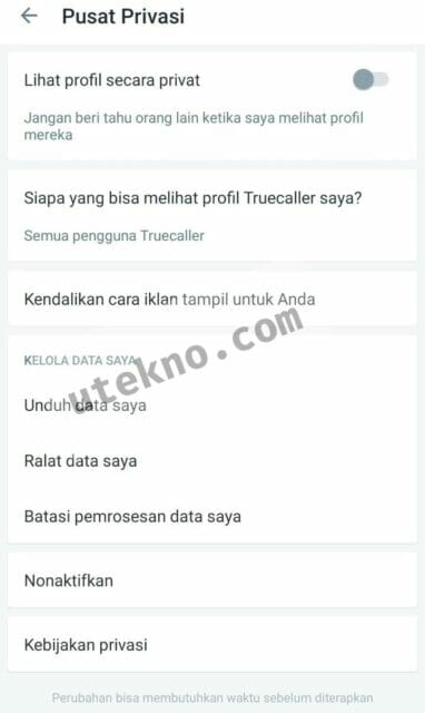 truecaller pusat privasi