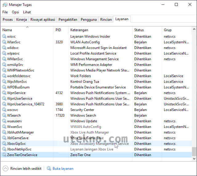 windows 10 task manager services