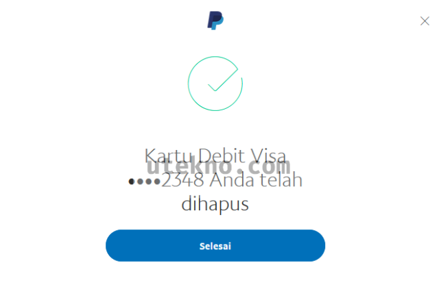 paypal kartu debit visa anda telah dihapus