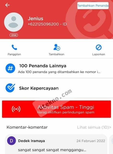 getcontact komentar