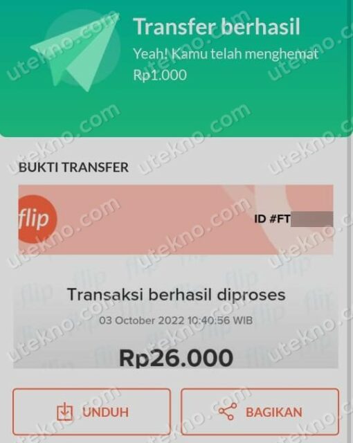 flip transfer berhasil